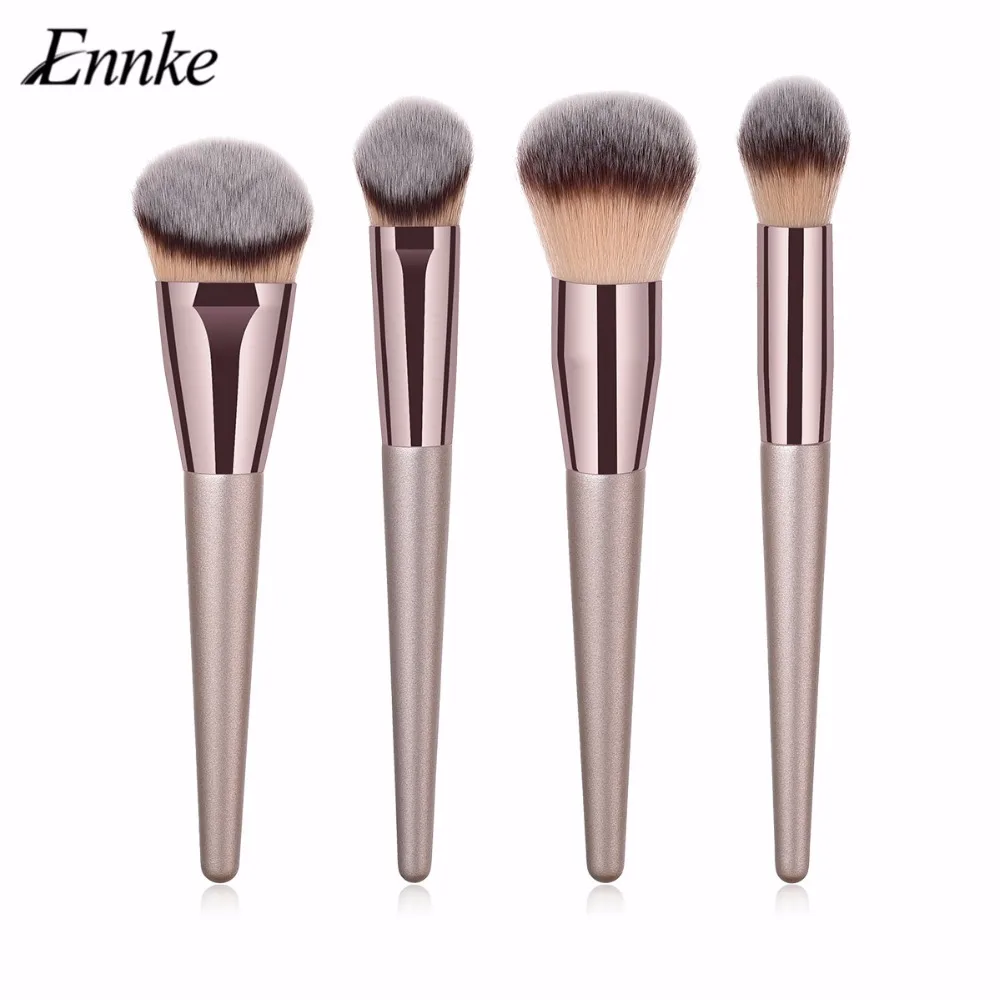 

ENNKE Makeup Brushes 4 Pcs/Set Microbrush High Quality Wood Handle Synthetic Hair Powder Foundation Makeup Brushes Cosmetic Tool