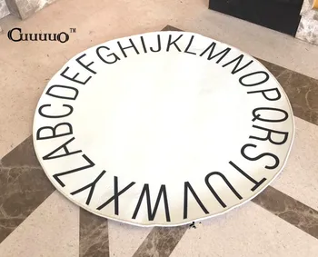 

Baby Play Mat Blanket Children Letter Alphabet Crawling Mat Swan Game Pad Round Carpet Children Room Decoration INS Hot Style