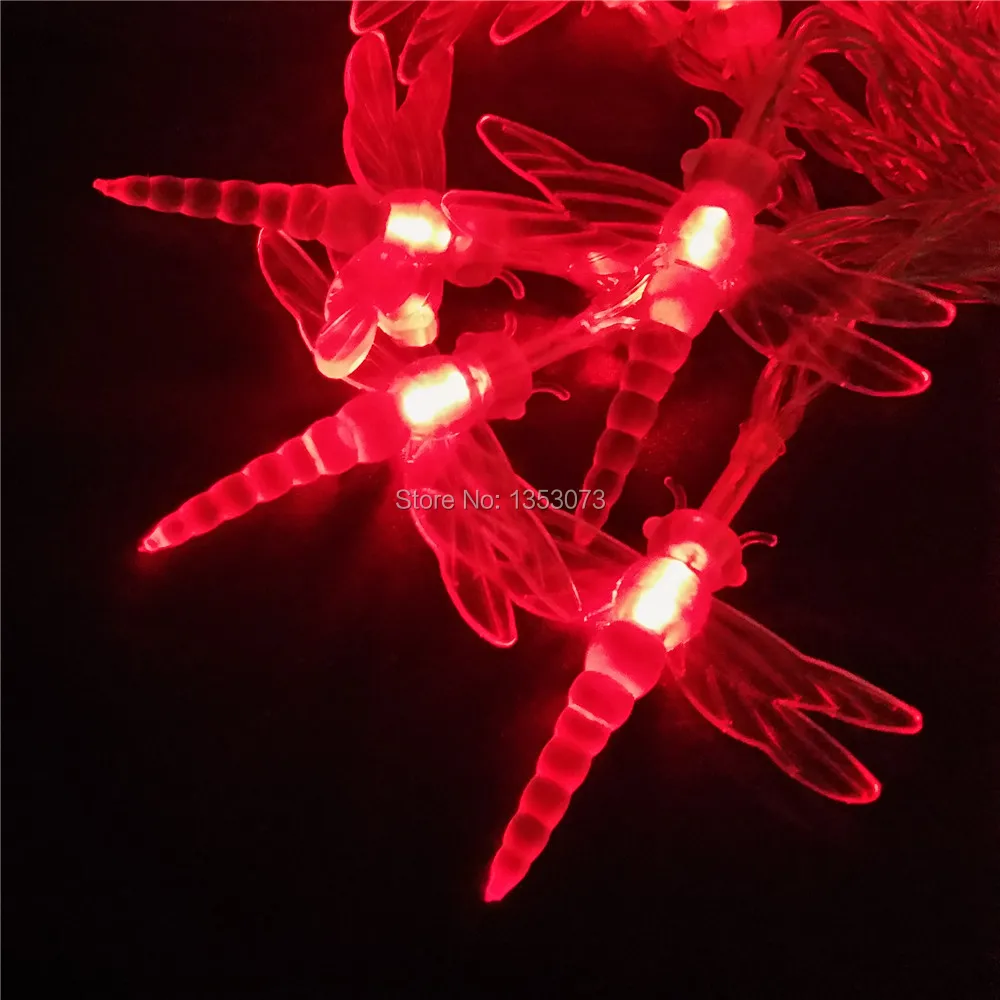 Luminarias 10M 100 LEDs dragonfly LED string lights Christmas lights Wedding Party Garden decoracao Fairy Light - red 1