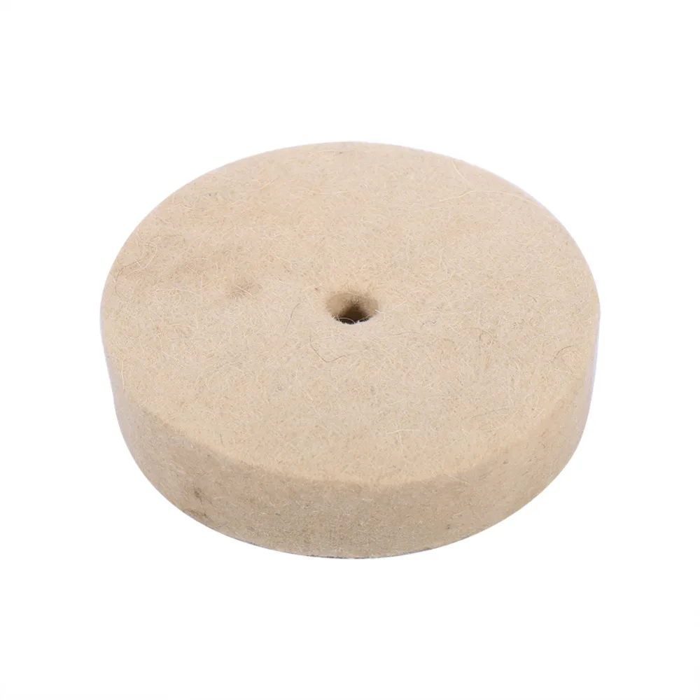 

1 Pcs 4" Round Polishing Wheel Felt Beige Polishing Buffing Grinding Round Wheel Wool Soft Felt Polisher Disc Pad For Wood Metal