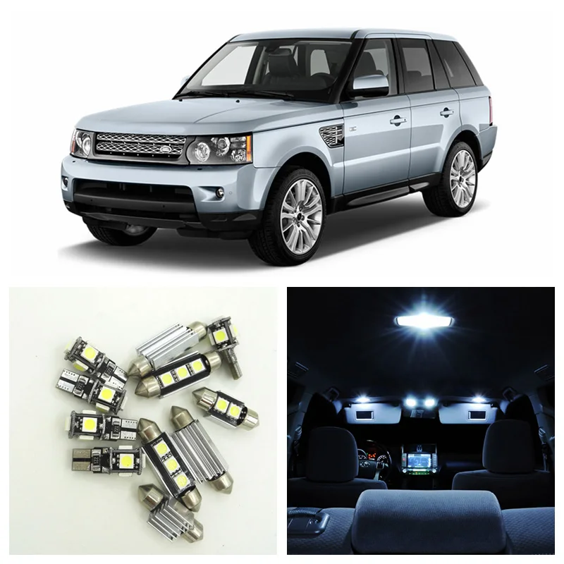 Cena 16 sztuk Canbus biały zestaw żarówek LED wnętrza samochodu dla 2006 2012 Land Rover Range Rover Sport mapa kopuła drzwi lampa