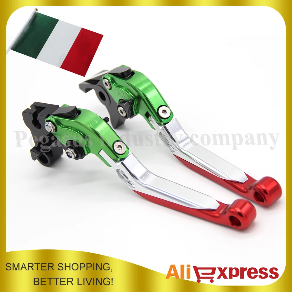 

Italy Flag Design For DUCATI MONSTER 400 695 620/MTS S/S2R 800 CNC Billet Aluminum Folding Extendable Brake Clutch Levers