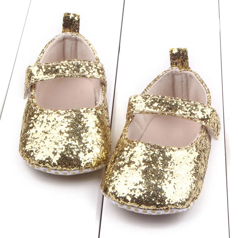 

Fashion Newborn Baby Girl Princess Shoes Sequins Bling Crib Shoes Prewalker Soft Sole K08