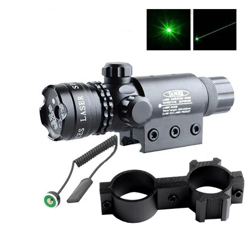Зеленый лазерный прицел противоударный 532nm содержание стрелкового оружия w/железнодорожных и ствола Кепки Давление переключатель 3-0001