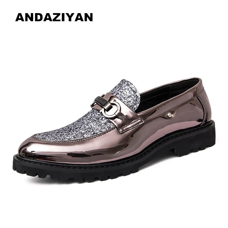 

Leather shoes men's nightclub tip hair style shoes British casual men shoes