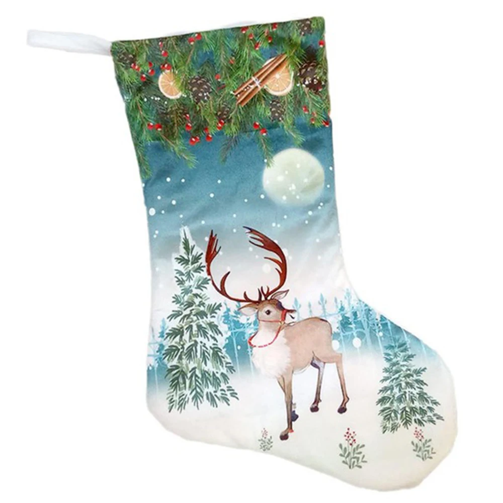 1 предмет, деревенские колготки с рождественской елкой носки с Санта Клаусом Подарочная сумка для детей, Рождественский мешок для конфет, украшения, новогодние принадлежности - Цвет: A