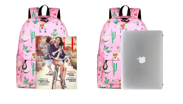 WINNER Animal Backpack 3D Print Cute Alpaca Flower School Backpack For Teenage Girls Laptop Travel Rucksack Mochila Feminina (1)