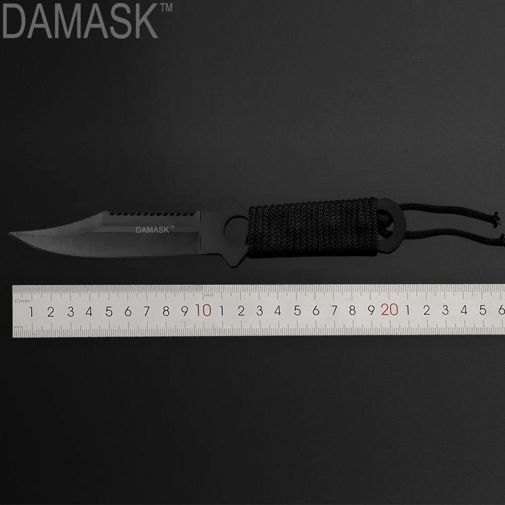 

DAMASK Scuba Diving Knife Camping Knife Stainless Steel Outdoor Knives Full Tang Fixed Blade Survival Hunting Knife for Outdoor