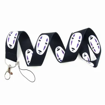 

New Spirited Away Kaonashi No Face Neck Strap Lanyards for keys ID Card Mobile Phone Strap USB Badge Holder Rope Key Chain