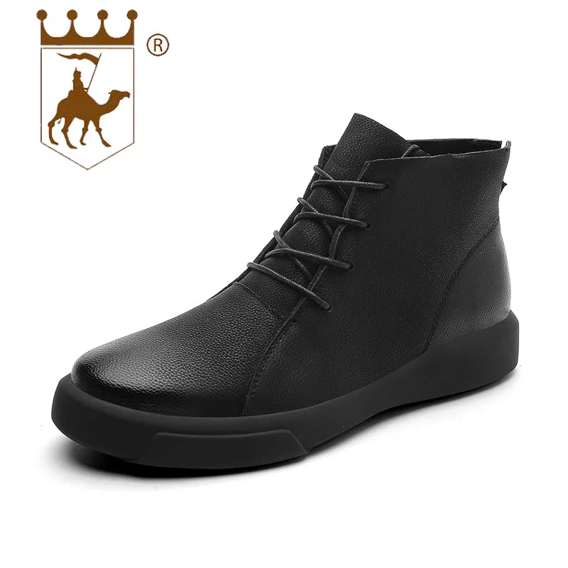 

BACKCAMEL Leahter Mens Boots Fashion Brand Designers Work Safety Shoes Non-slip Wear-resistant Outdoor Footwear Size38-44