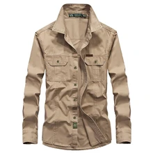 Новинка, модная дышащая брендовая мужская рубашка в стиле милитари, весенне-осенняя Повседневная хлопковая джинсовая мужская рубашка с длинным рукавом размера плюс 6XL