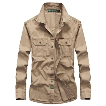 

2019 New Fashion Breathable Brand Mens Military Shirt Spring Autumn Casual Long Sleeve Cotton Denim Men's Shirts Plus Size 6XL