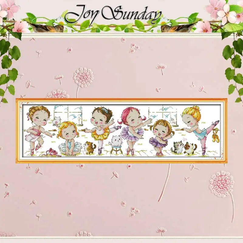 

A Ballet School Counted Cross Stitch 11CT 14CT Cross Stitch cartoon Cross Stitch Kits Embroidery for Home Decor Needlework