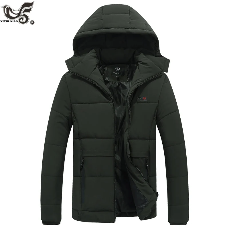 XIYOUNIAO Мужская куртка Пальто толстого теплого размера плюс L~ 7XL 8XL зимние куртки повседневная мужская парка с капюшоном верхняя одежда с хлопковой подкладкой пальто