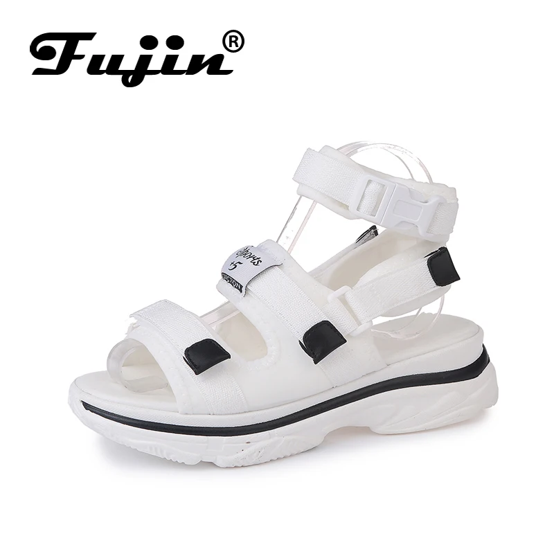 

Fujin Brand 2019 Spring Summer and Autumn Slopes and Open Toe Platform Shoes Women Sandals with Removable Sandals