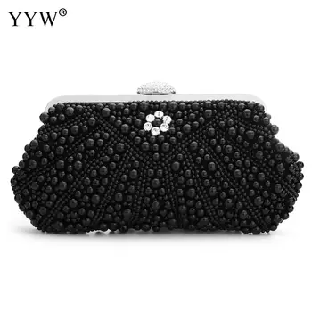 

YYW PVC Clutch Bag 2018 With Beaded Small Evening Party Bags For Women Famose Brand Women Bag Bolsa Feminina Messenger Bags