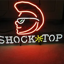 Неоновая вывеска для SHOCK TOP вывеска Настоящая стеклянная пивная барная витрина кафе ресторан уличные световые знаки 17*14"
