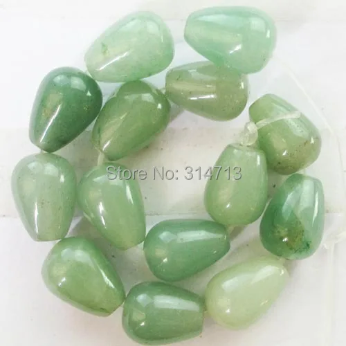 

(Min.order 10$ mix)1Strand Beautiful Green Aventurine Teardrop Loose Bead 15.5 inch 14X10mm SAM5317