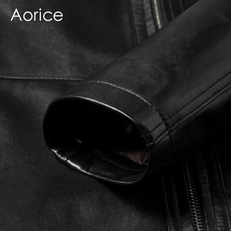 Aorice MT911 Новая модная мужская куртка средней длины с капюшоном из натуральной овечьей кожи, мужская куртка и пальто, верхняя одежда