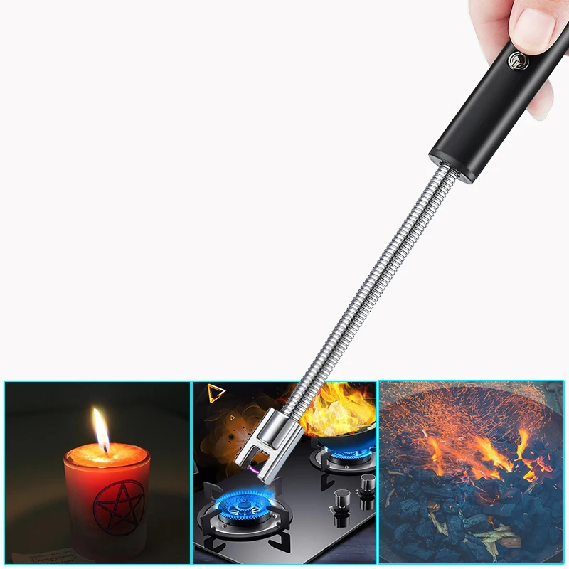 Импульсная дуговая ветрозащитная сигарная Зажигалка для барбекю, дуговая плазменная огневая пушка, Электронная сигаретная зажигалка, USB перезаряжаемая беспламенная Трубная зажигалка
