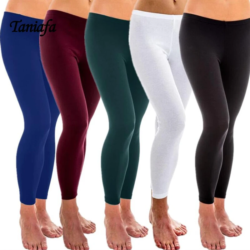 TANIAFA Women Fashion Women Fashion Solid Color Leggings Casual Low