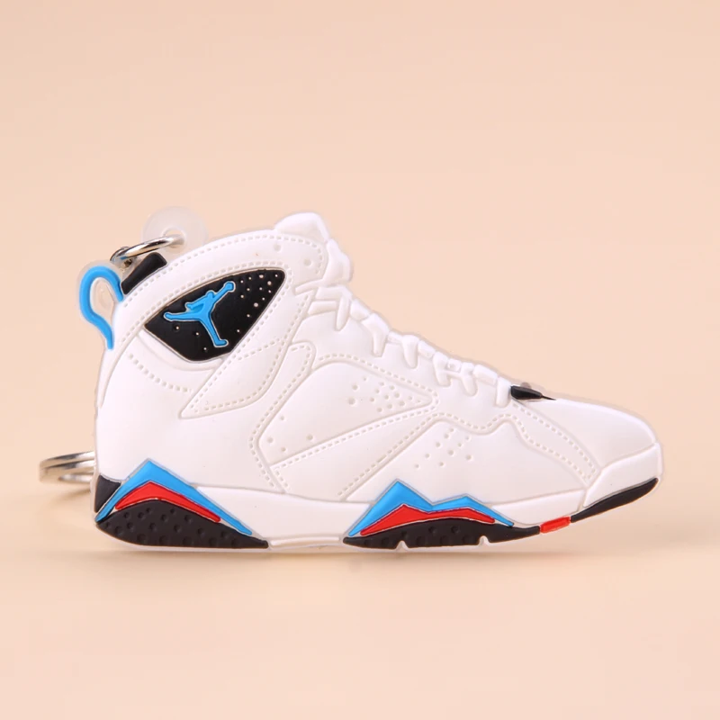 Picture Color6 Мини Jordan 7 брелок обуви Для мужчин Wome/Дети C логотипом отличный подарок для баскетбола брелок-кроссовок для ключей ключ держатель Porte Clef - Цвет: Picture Color6