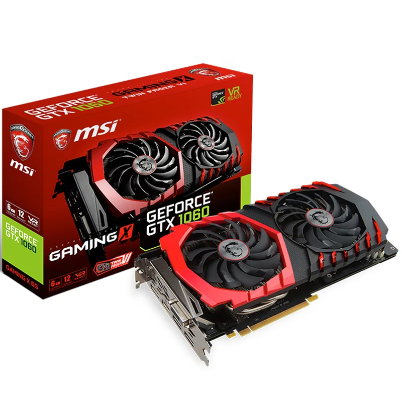 Mining MSI GTX1060 GAMING X 6 Гб Видео карта для ETH 1594 1809 МГц/8100 МГц 192Bit GDDR5 PCI E 3 0 DP + HDMI DVI Графика