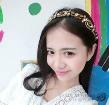 Fashion Women’s Headwears Gorgeous Diamond DIY Bandanas Wedding Party Hair Accessories Retro Bandage Headbands for Pretty Women