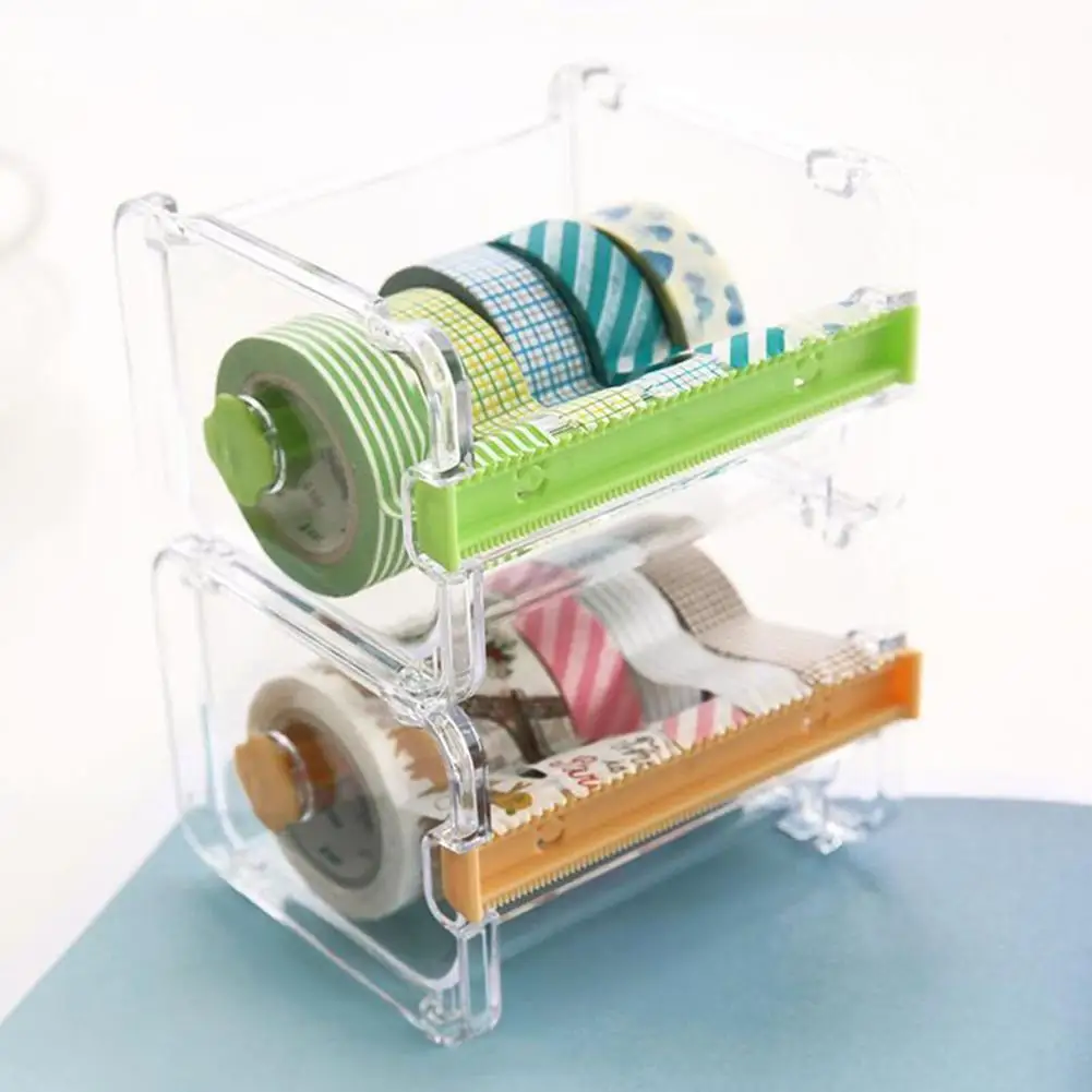 

Creative Desktop Paper Tape PP ABS Cutter Holder Dispenser Craft Office Stationery Box