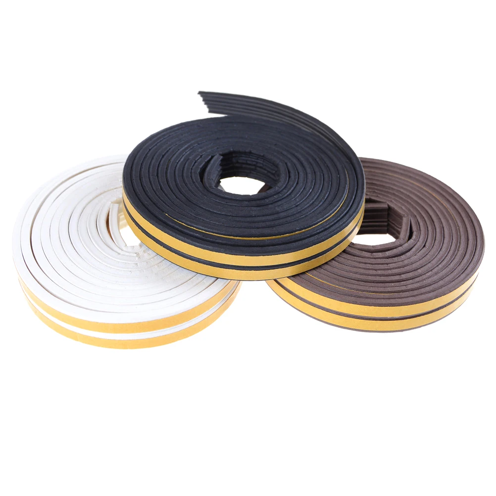 

1pc 5m Useful Self Adhesive D Type Doors and for Windows Foam Seal Strip Soundproofing Collision Avoidance Rubber Seal Collision