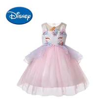 Детское платье с изображением единорога Диснея, новинка, плотное и милое платье с рисунком, детское платье для выступлений на одной сцене