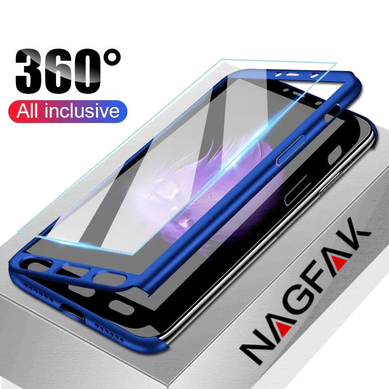 

Luxury 360 Full Cover Phone Case For Xiaomi Redmi Note 5 5A Screen Protector Cover For Xiaomi Redmi 4X 4A Note 5 Plus Case Glass