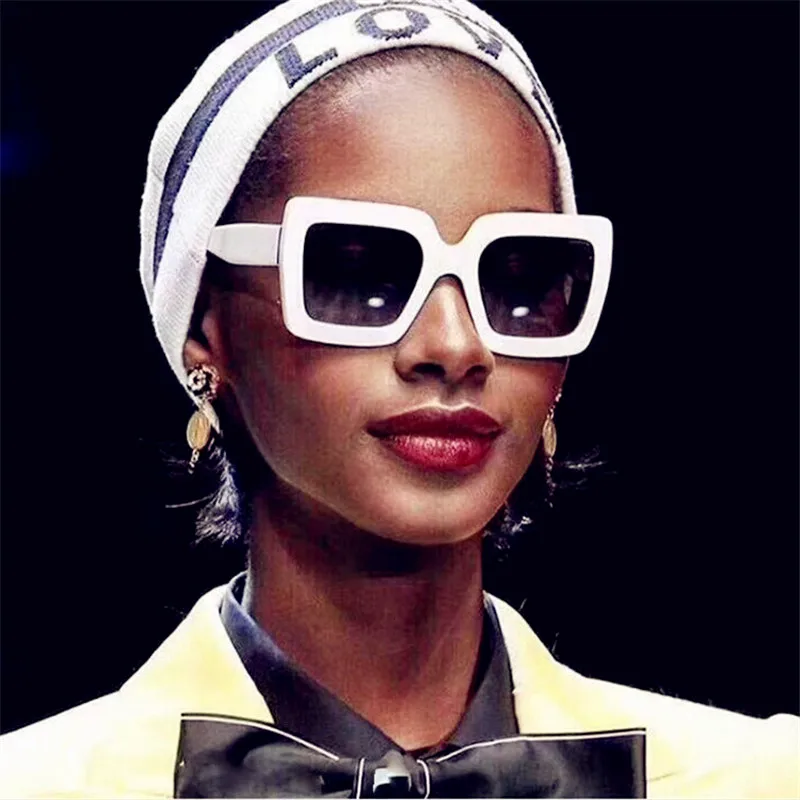 Занавес Oculos Feminino винтажные новые модные квадратные двухцветные солнцезащитные