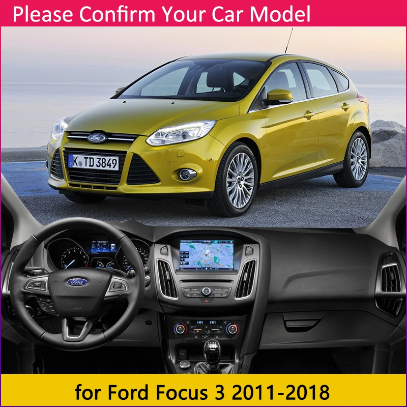 Для Ford Focus 3 2011 2012 2013 Mk3 Противоскользящий коврик, коврик на приборную панель Зонт коврик для приборной панели автомобиля аксессуары