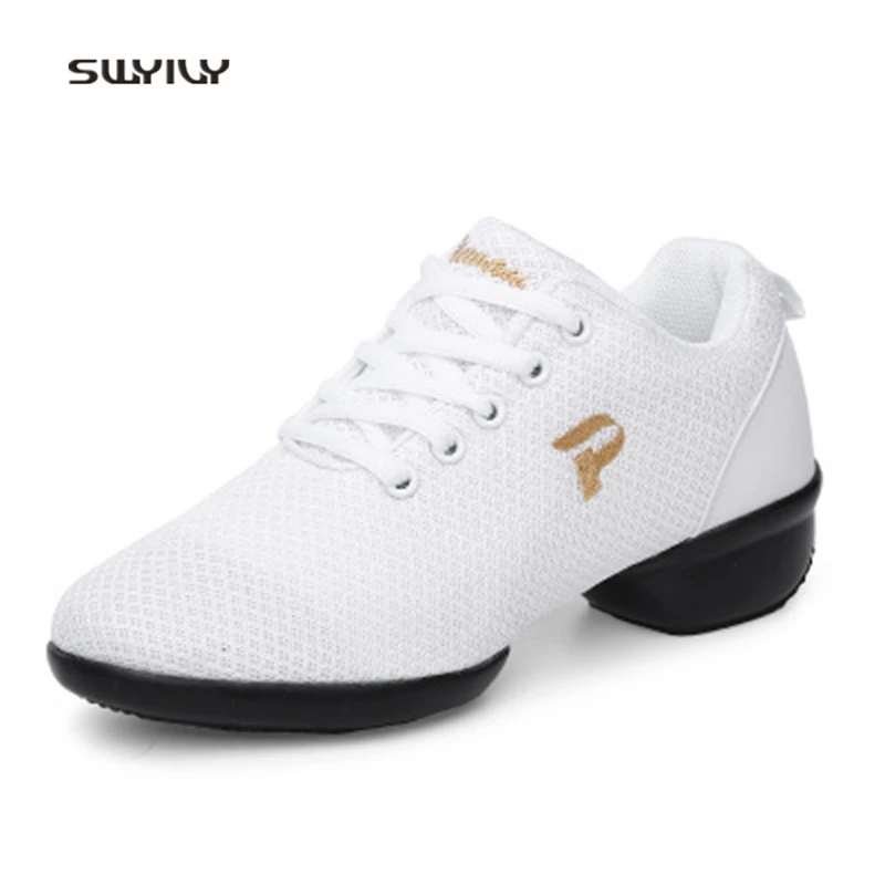 SWYIVY Women Modern Dance Shoes Light Weight Soft Dance Sneakers 2018 New Anti-slip Lady Square Dance Shoes Comfortable Outsole