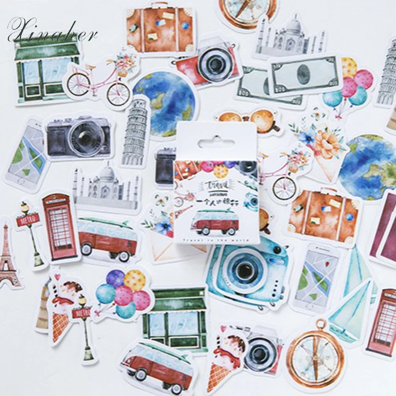 XINAHER 45 pcs/box Gift of life Creative mini paper sticker package DIY diary decoration album scrapbooking | Дом и сад