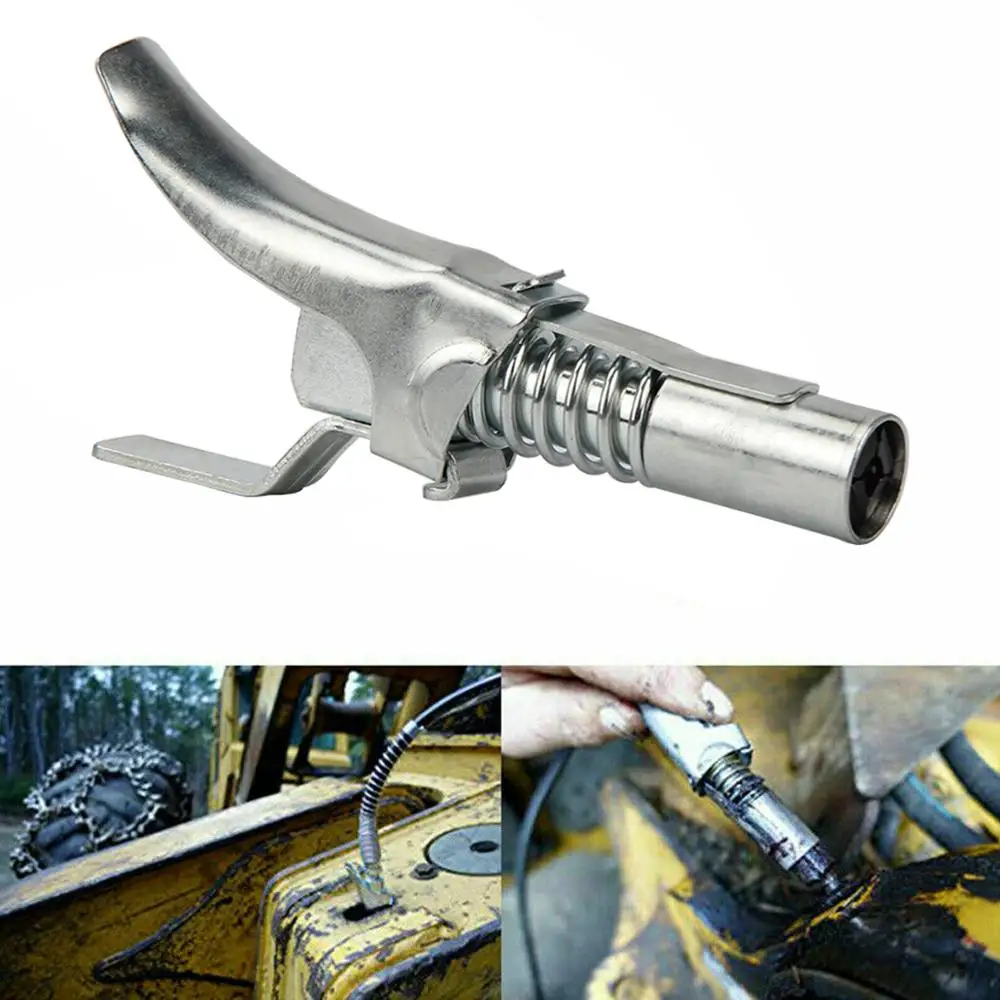 

Grease Coupler Durable Locking Clamp Type Quick Release Grease Gun G Coupler onto Zerk Fittings Lubricating oil gun nozzle
