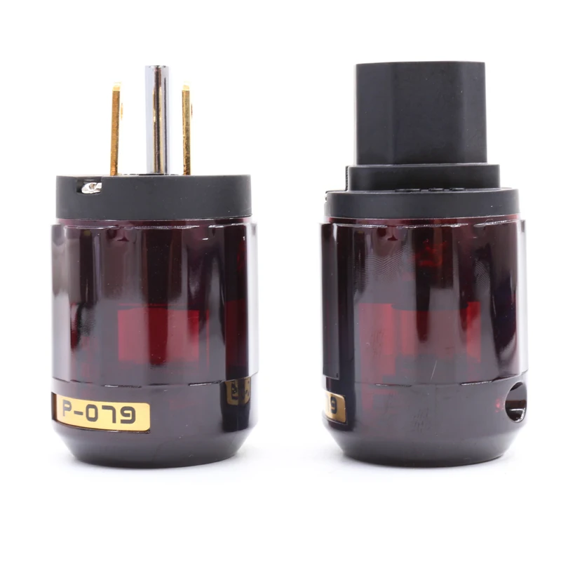 1 pair P-079 Gold Plated US Power plug + C-079 IEC Connector For audio DIY power cable | Электроника