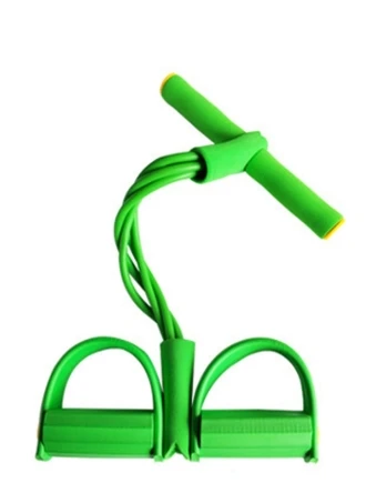 Оборудование для похудения, тренажер для растяжения 4 трубок, спортивный расширитель для ног, латексная веревка для растягивания ног, гимнастическая веревка - Цвет: Зеленый