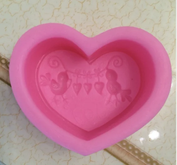 Силиконовая форма для мыла в форме сердца Joy Birds H525|silicone soap mold|craft moldshandmade mold |