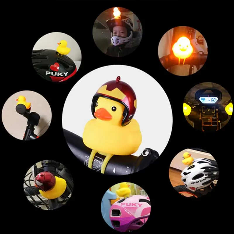 Bicycle Bell With Wind Small Yellow Duck Bike Helmet Riding Cycling AccessoriesY