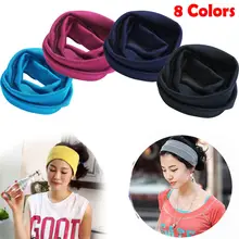 Модные головные повязки для йоги спортивные эластичные повязки на голову спортивные принадлежности для йоги танцевальная Байкерская широкая головная повязка стрейч-Лента Хлопок повязка для волос