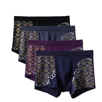 

4Pcs\lot newHigh quality large size Men's Boxer shorts Comfortable Men's Underwear Sexy Boxers Casual fashion Male Underwear