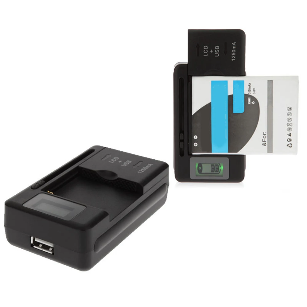 Universal USB Port LCD Indicator Screen Battery Charger