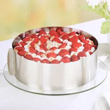 Нержавеющая сталь круглый мусс круг 6-12 дюймов может гибкий Регулируемый активности торт формы для выпечки инструмент десерт декораторов