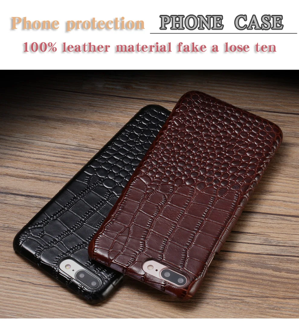 wangcangli For iPhone X 10 case handmade Luxury genuine crocodile leather case back cover Genuine Leather phone case