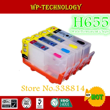 

[Пустой] Картридж для HP 655, подходит для HP 3525 4615 4625 5525 6520 6525, с постоянными чипами