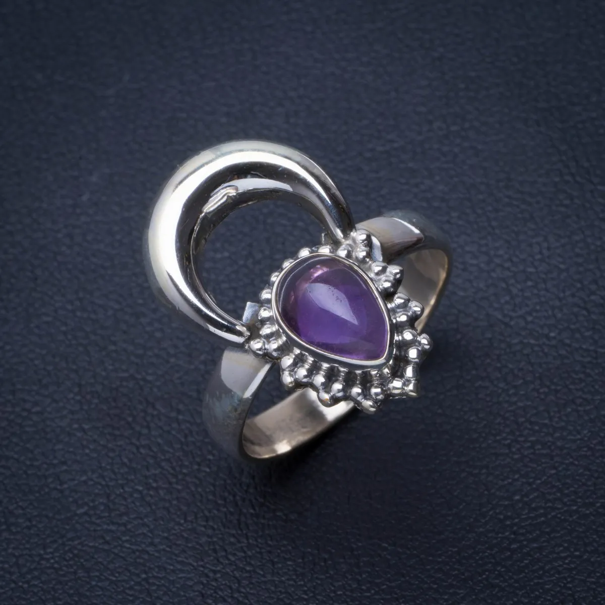 

Natural Amethyst Handmade Unique 925 Sterling Silver Ring 8.25 B1389