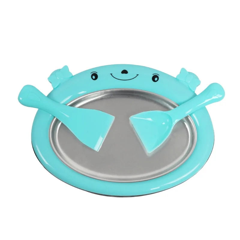Mini Ice Cream Maker Pan Cartoon DIY Ice Cream Maker Fried Yogurt Machine With Shovel Ice Cream Roll Machine For Kids