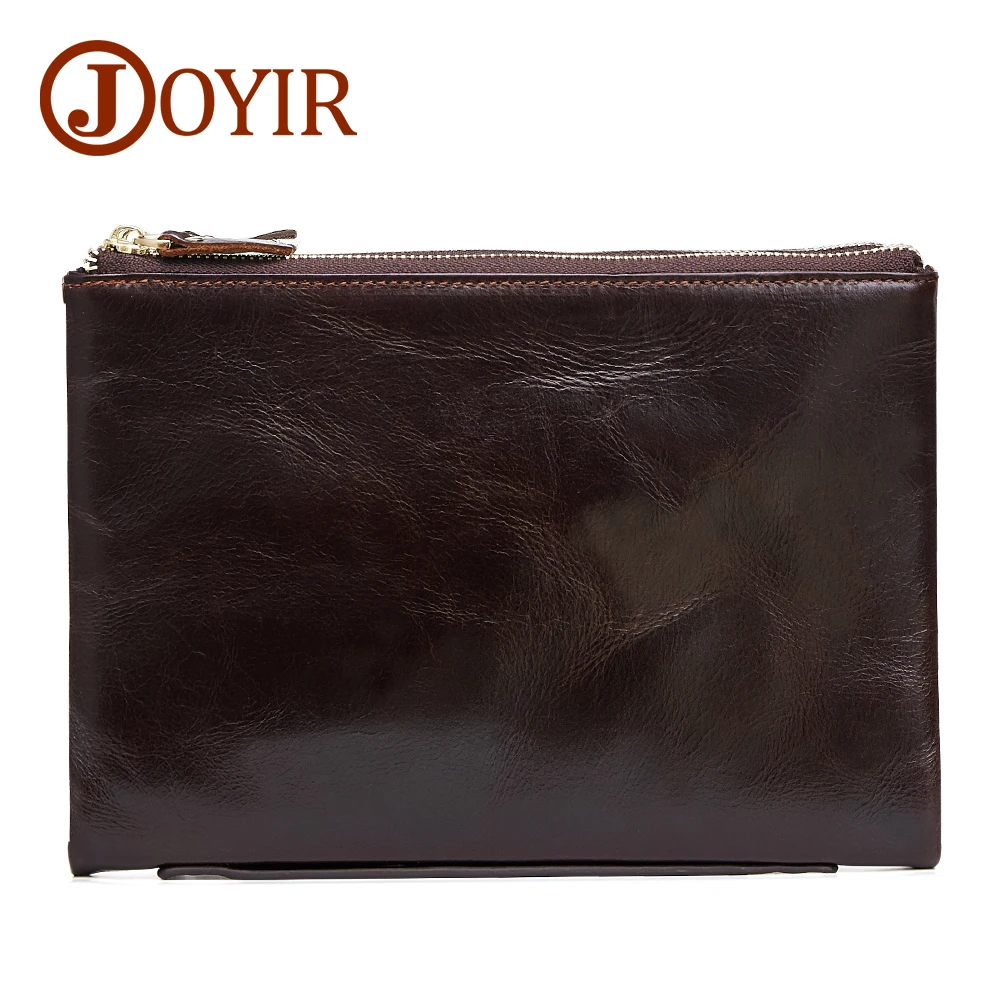 

JOYIR Genuine Leather Men Clutch Bag Men Envelope Purse Long High Capacity Men Wallet Luxury Handbag Purse Male Men Bag